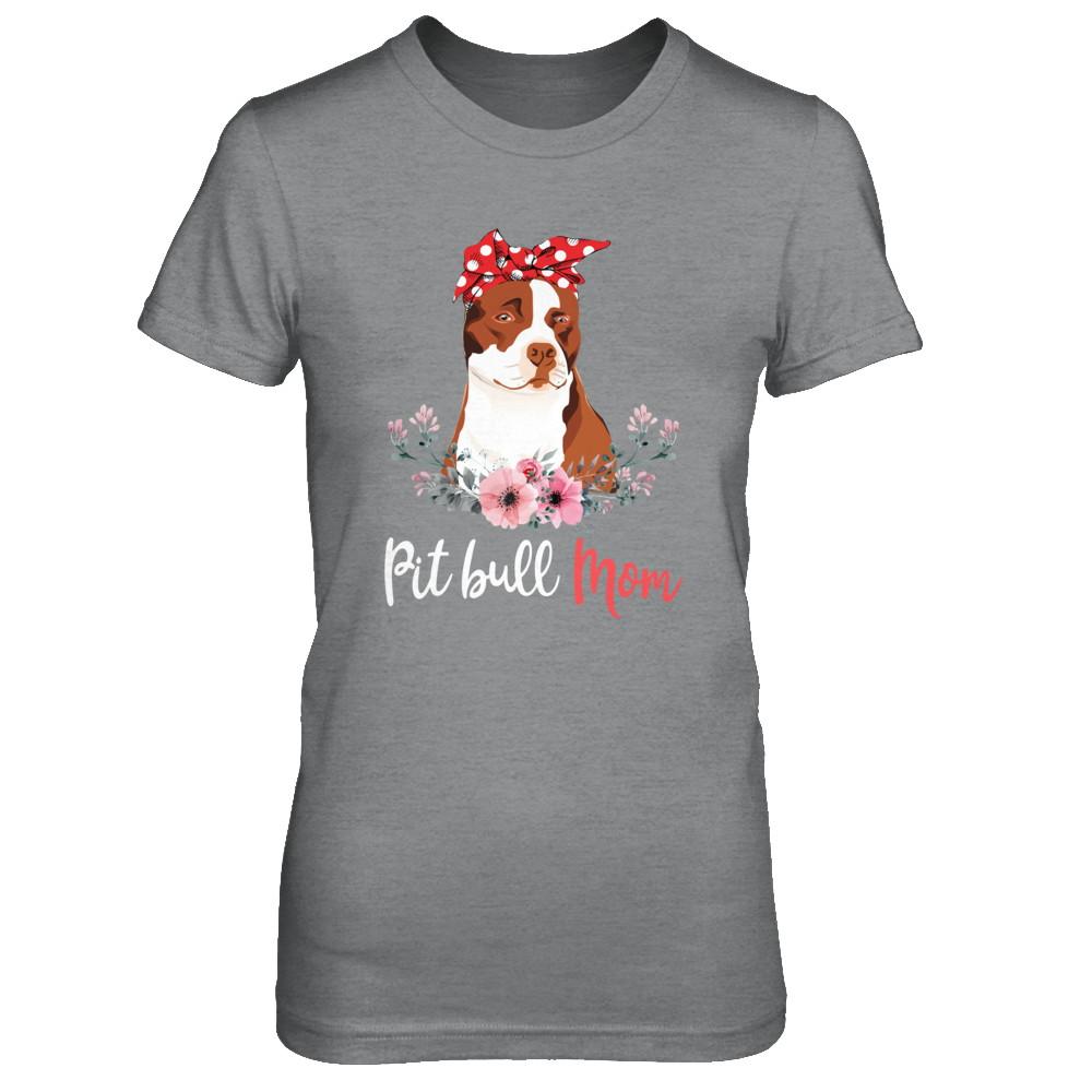Pitbull Mom Gift For Women Dog Lover-T-Shirt & Hoodie-Women's T-Shirt-Sport Grey