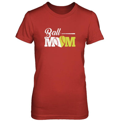 Funny Softball Mom Baseball Mom Mothers Day-T-Shirt & Tank Top-Women's T-Shirt-Red