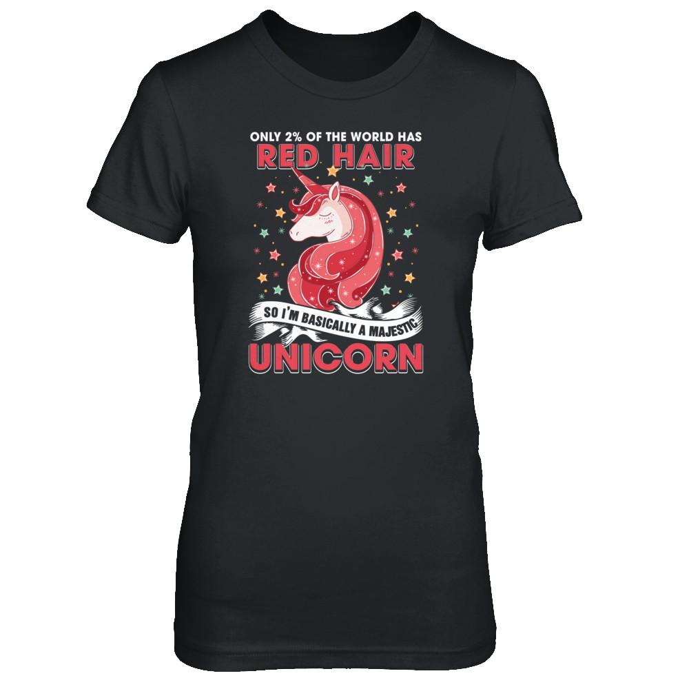 Only 2 Percent Of The World Has Red Hair Majestic Unicorn-T-Shirt & Tank Top-Women's T-Shirt-Black