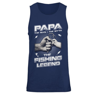 Papa The Man The Myth The Fishing Legend-T-Shirt & Hoodie-Unisex Tank-Navy