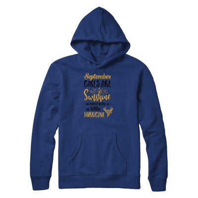 September Girls Sunshine Mixed With A Little Hurricane Birthday-T-Shirt & Tank Top-Pullover Hoodie-Deep Royal