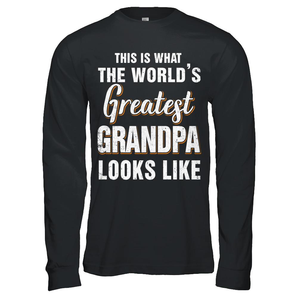 What World's Greatest Grandpa Looks Like Fathers Day-T-Shirt & Hoodie-Long Sleeve T-Shirt-Black