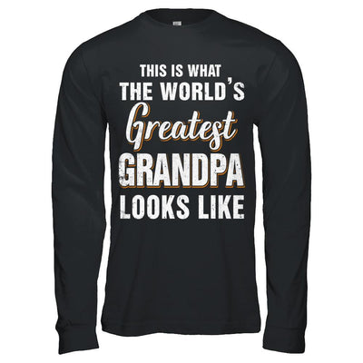 What World's Greatest Grandpa Looks Like Fathers Day-T-Shirt & Hoodie-Long Sleeve T-Shirt-Black