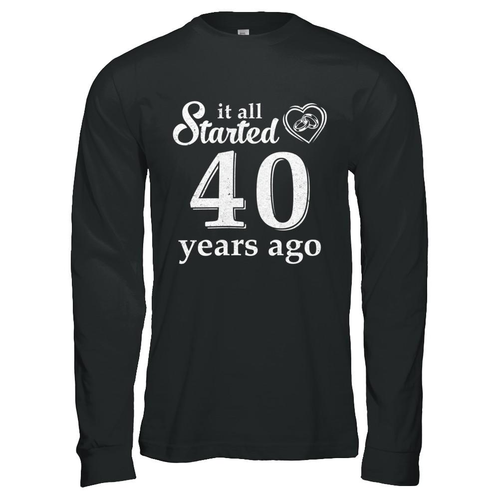 40Th Wedding Anniversary Married Couples 1981 Husband Wife-T-Shirt & Hoodie-Long Sleeve T-Shirt-Black