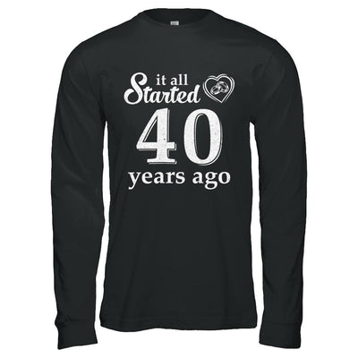 40Th Wedding Anniversary Married Couples 1981 Husband Wife-T-Shirt & Hoodie-Long Sleeve T-Shirt-Black