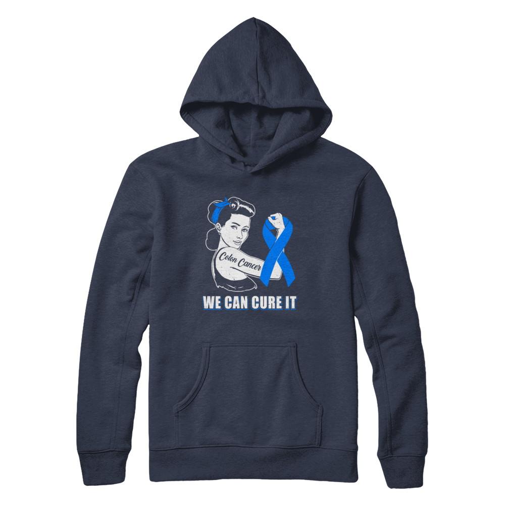 Colon Cancer Awareness Survivor We Can Cure It-T-Shirt & Hoodie-Pullover Hoodie-Navy