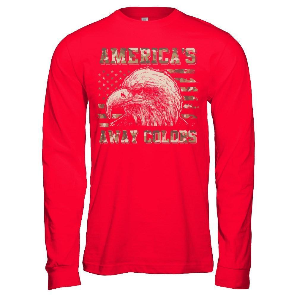 America's Away Colors-T-Shirt & Hoodie-Long Sleeve T-Shirt-Red