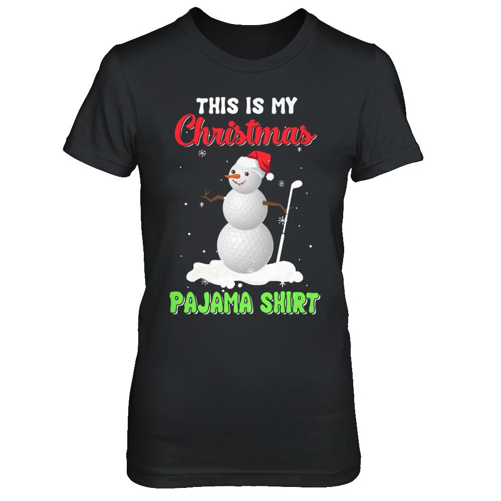 This Is My Christmas Pajama Xmas Snowman Golf-T-Shirt & Sweatshirt-Women's T-Shirt-Black