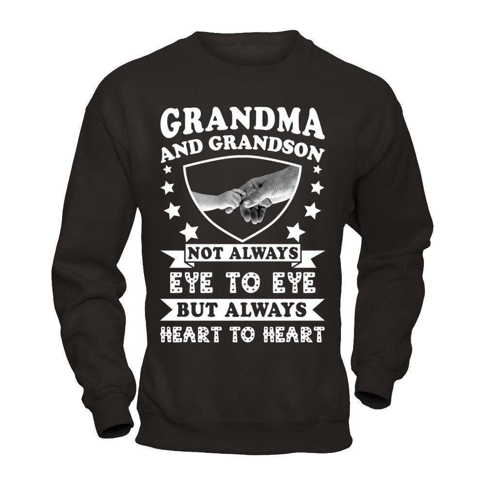 Grandma And Grandson Not Always Eye To Eye-T-Shirt & Hoodie-Crewneck Sweatshirt-Black