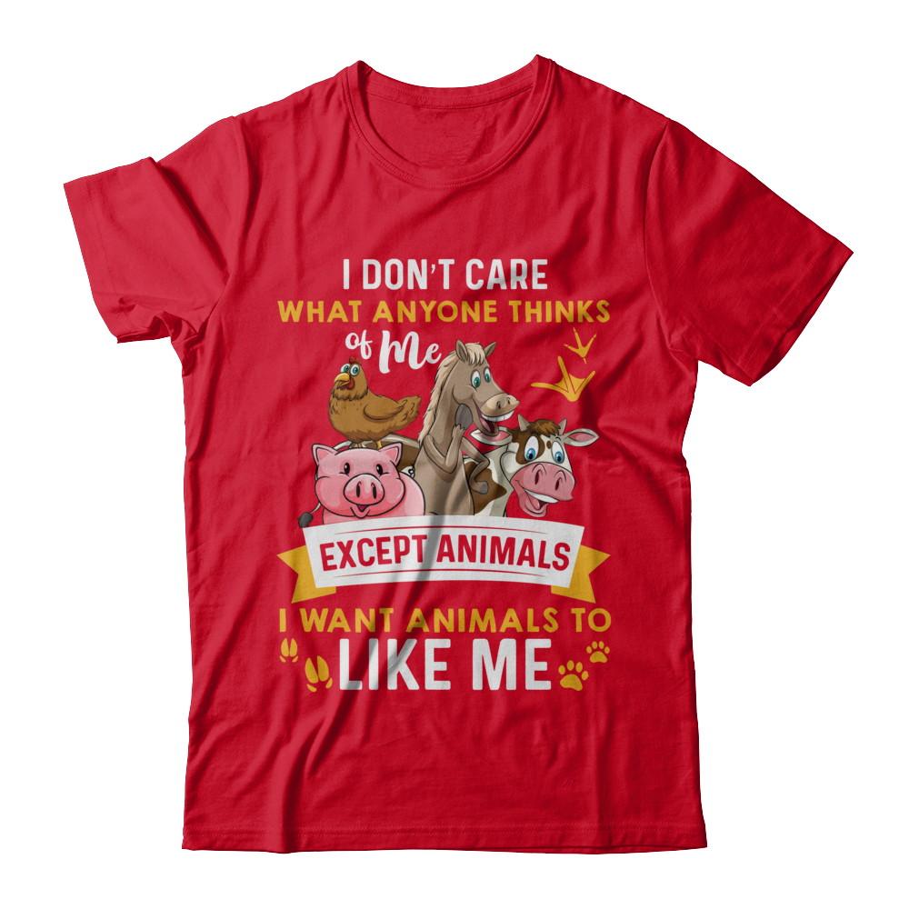 I Don't Care What Anyone Thinks Of Me Except Animals-T-Shirt & Hoodie-Premium T-Shirt-Red