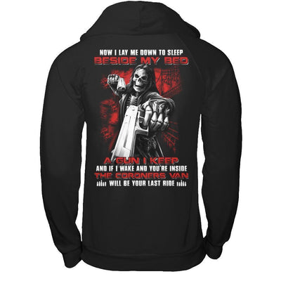 Now I Lay Me Down To Sleep Beside My Bed A Gun I Keep-T-Shirt & Hoodie-Pullover Hoodie-Black