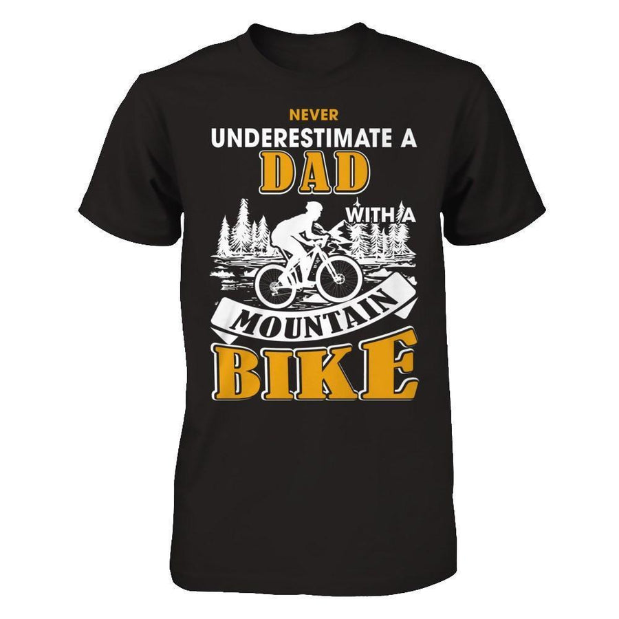 Never Underestimate A Dad With A Mountain Bike-T-Shirt & Hoodie-Classic T-Shirt-Black