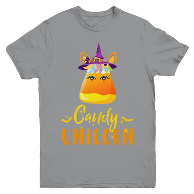 Candy Corn Unicorn Halloween Unicorn For Girls Youth-Youth Shirt-Youth T-Shirt-Sport Grey