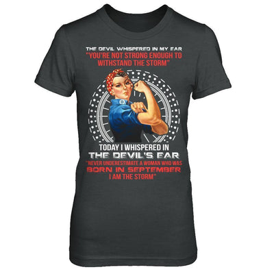 I Whispered Devil Ear Woman Who Was Born In September-T-Shirt & Hoodie-Women's T-Shirt-Dark Heather