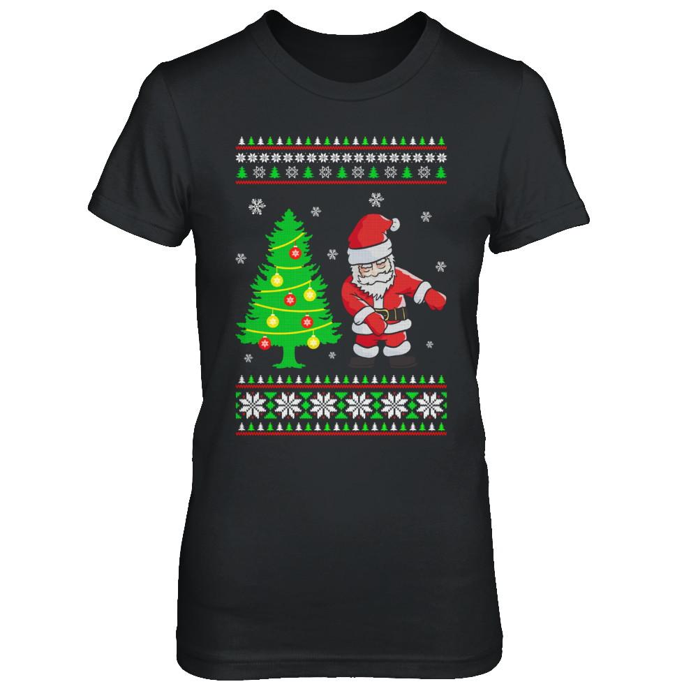 Floss Dance Flossing Santa Christmas Ugly Sweater-T-Shirt & Sweatshirt-Women's T-Shirt-Black