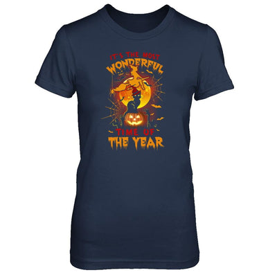 Halloween Cat It's The Most Wonderful Time Of The Year Witches-T-Shirt & Tank Top-Women's T-Shirt-Navy