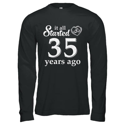 35Th Wedding Anniversary Married Couples 1986 Husband Wife-T-Shirt & Hoodie-Long Sleeve T-Shirt-Black