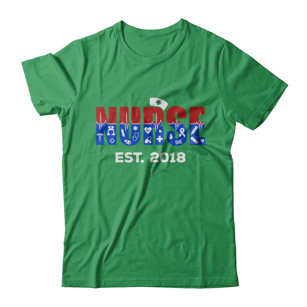Nurses Est 2018 Graduation-T-Shirt & Hoodie-Premium T-Shirt-Kelly Green