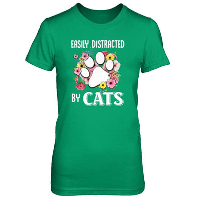 Easily Distracted By Cats-T-Shirt & Tank Top-Women's T-Shirt-Irish Green