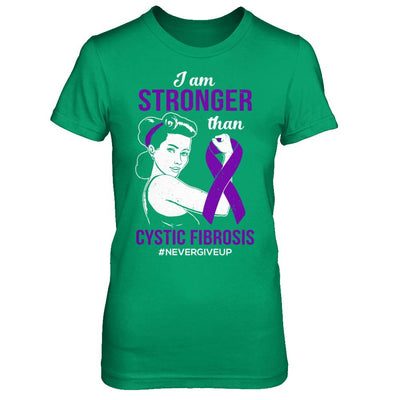 I Am Stronger Than Cystic Fibrosis Awareness Support-T-Shirt & Hoodie-Women's T-Shirt-Irish Green