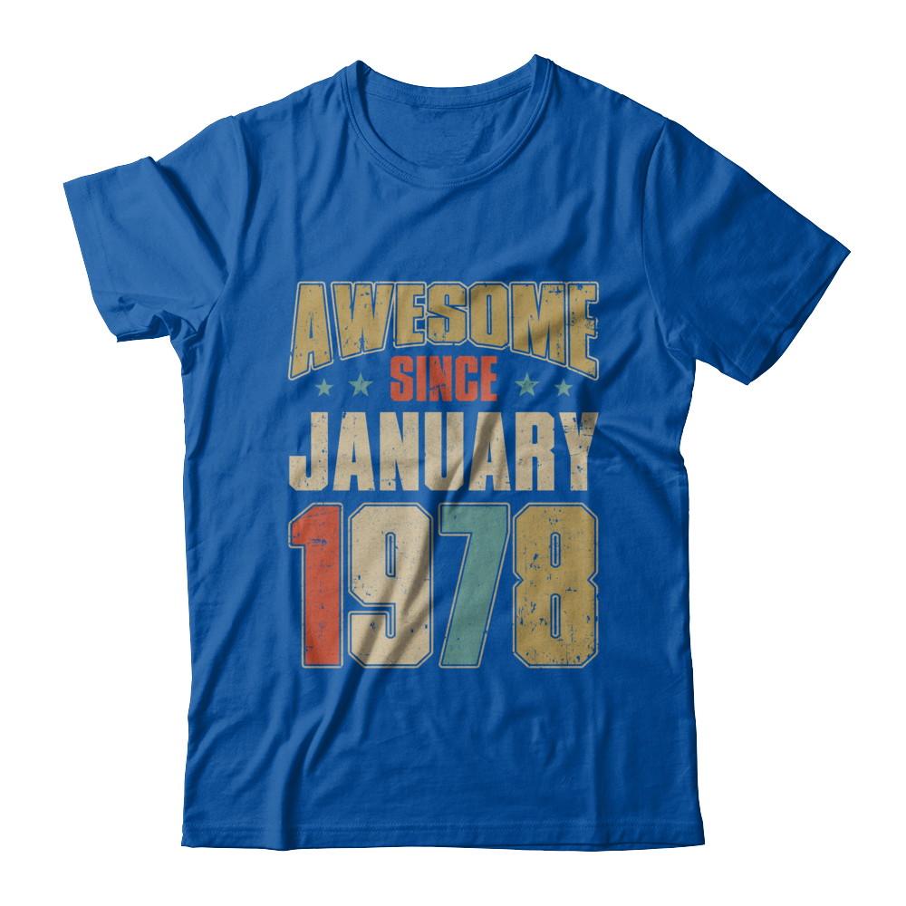 Vintage Retro Awesome Since January 1978 43th Birthday-T-Shirt & Hoodie-Premium T-Shirt-Royal