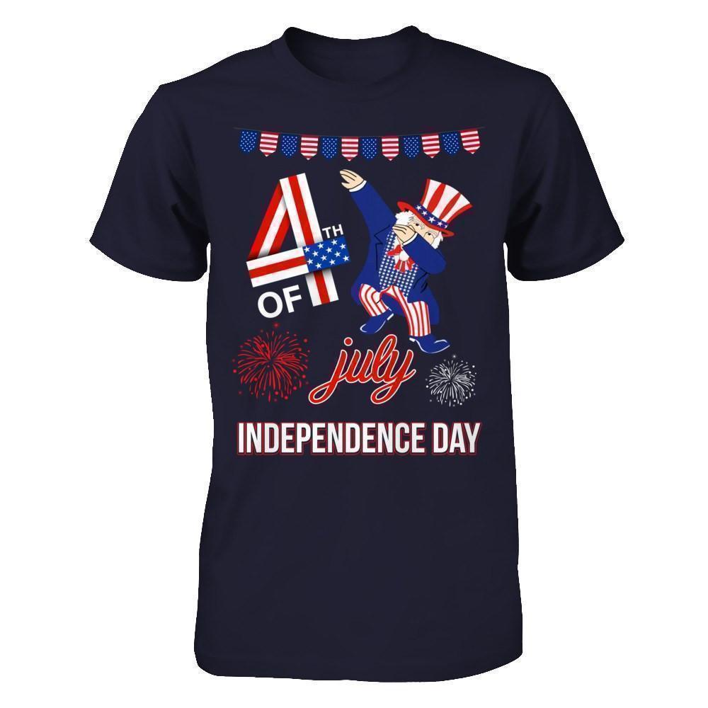Funny Dabbing Uncle Independence Day 4Th Of July-T-Shirt & Hoodie-Premium T-Shirt-Midnight Navy