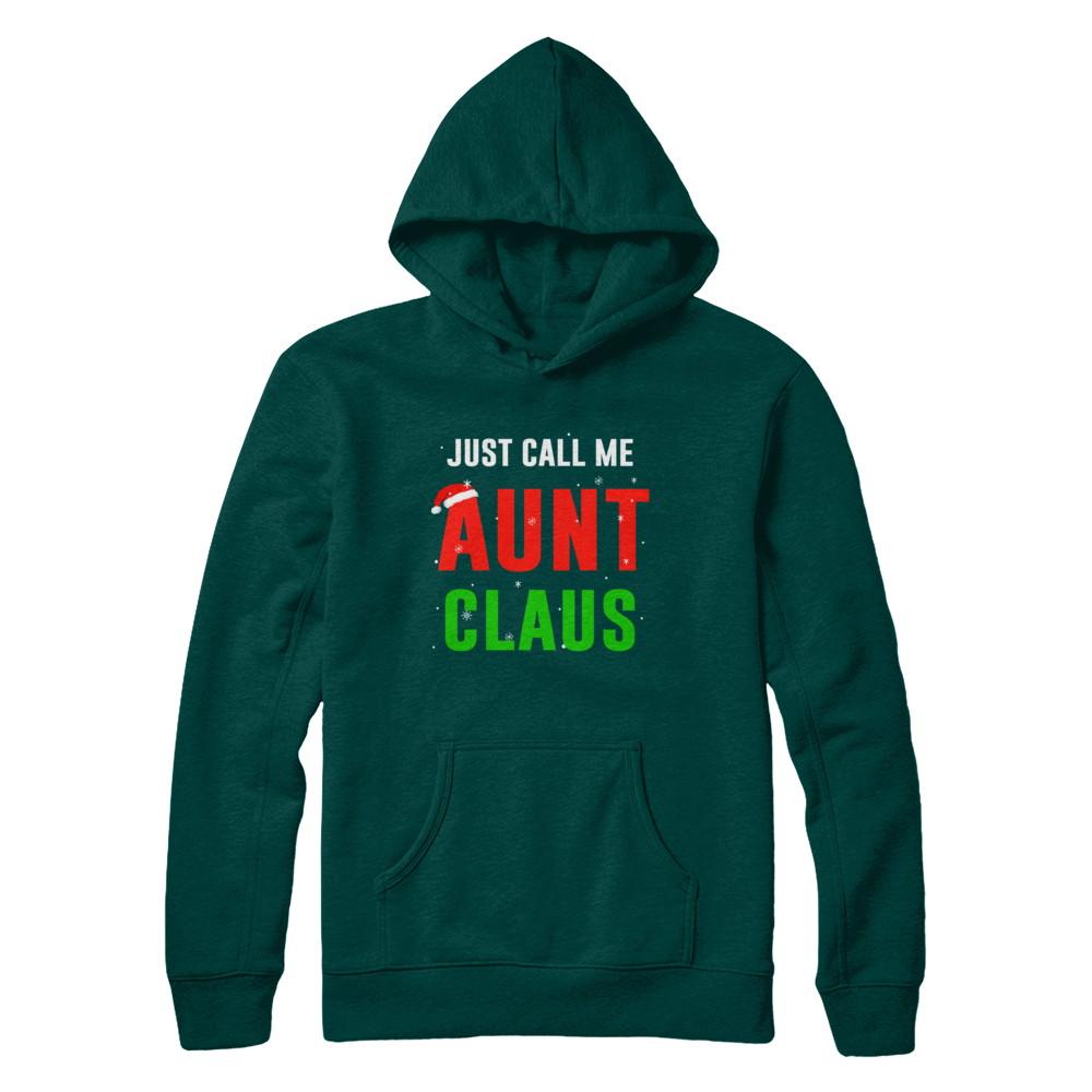 Santa Aunt Claus Matching Family Christmas Pajamas-T-Shirt & Sweatshirt-Pullover Hoodie-Deep Forest