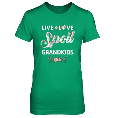 Funny Grandma Live Love Spoil Grandkids Mothers Day-T-Shirt & Hoodie-Women's T-Shirt-Irish Green