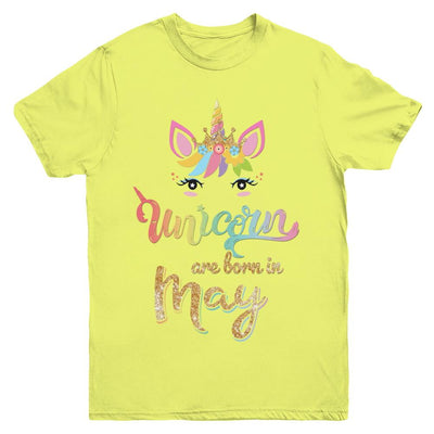 Cute Unicorns Are Born In May Birthday Gift Youth-Youth Shirt-Youth T-Shirt-Daisy