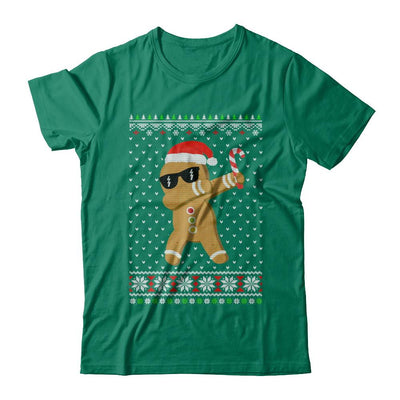 Dabbing Gingerbread Man Ugly Christmas Sweater-T-Shirt & Sweatshirt-Classic T-Shirt-Kelly Green
