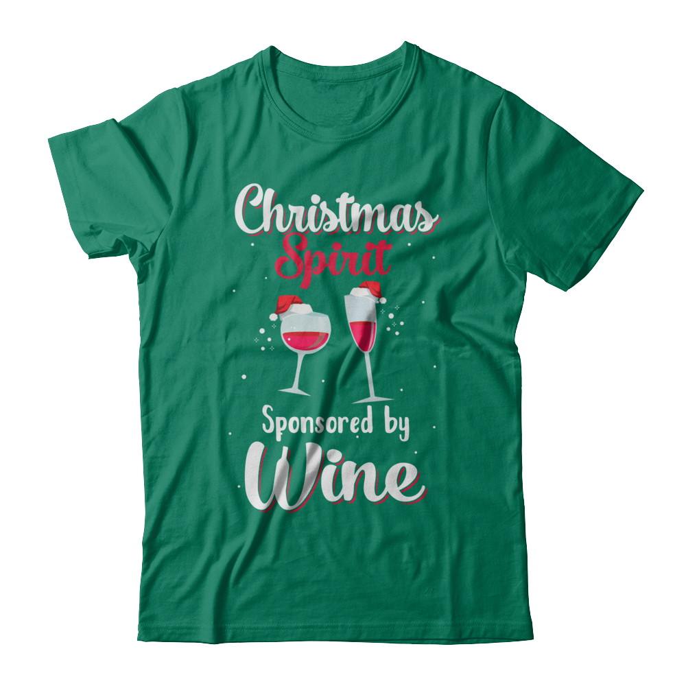 Holiday Party Christmas Spirit Sponsored By Wine-T-Shirt & Sweatshirt-Classic T-Shirt-Kelly Green