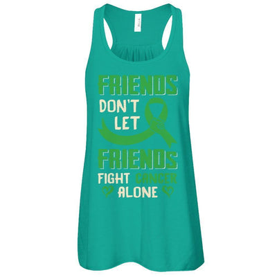 Friends Don't Let Friends Fight Cancer Alone Green Awareness-T-Shirt & Tank Top-Women's Flowy Racerback Tank-Kelly
