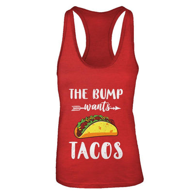 The Bump Wants Tacos Funny Pregnancy Mexican Food-T-Shirt & Tank Top-Women's Ideal Racerback Tank-Red