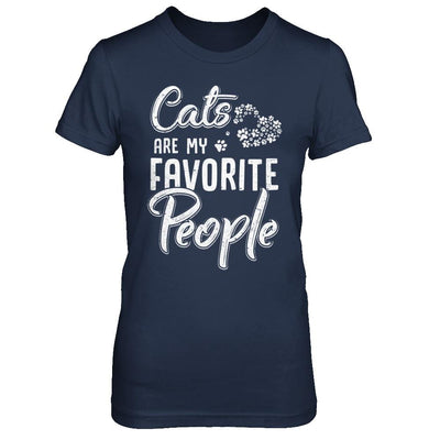 Cats Are My Favorite People Cat Lovers-T-Shirt & Hoodie-Women's T-Shirt-Navy