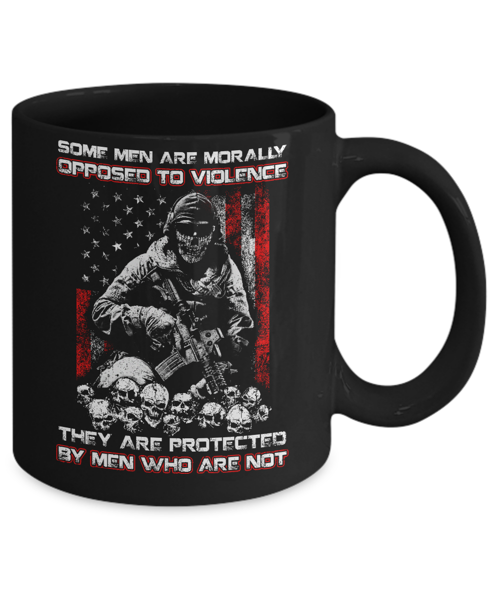 Veteran Men Opposed To Violence They Are Protected By Men Who Are Not Mug-Coffee Mug-11oz Mug-Black