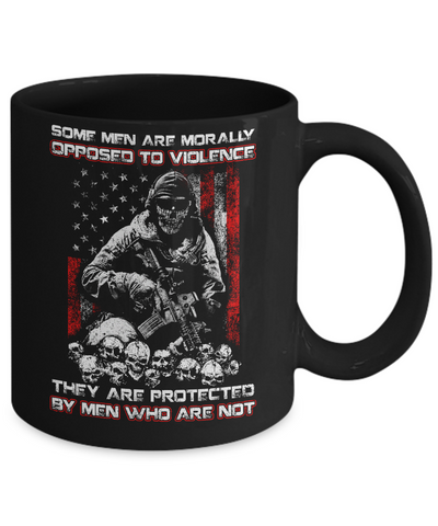 Veteran Men Opposed To Violence They Are Protected By Men Who Are Not Mug-Coffee Mug-11oz Mug-Black