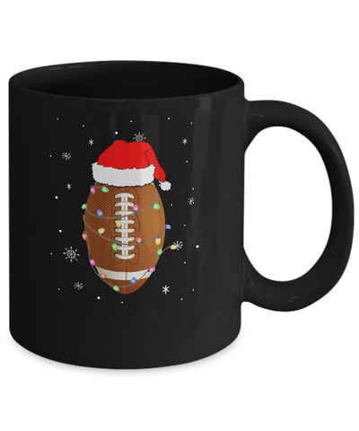 Santa Hat Football Christmas Gifts Mug-Coffee Mug-11oz Mug-Black