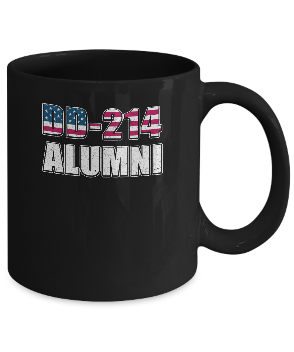 Military DD-214 Alumni Vintage American US Veteran Mug-Coffee Mug-11oz Mug-Black