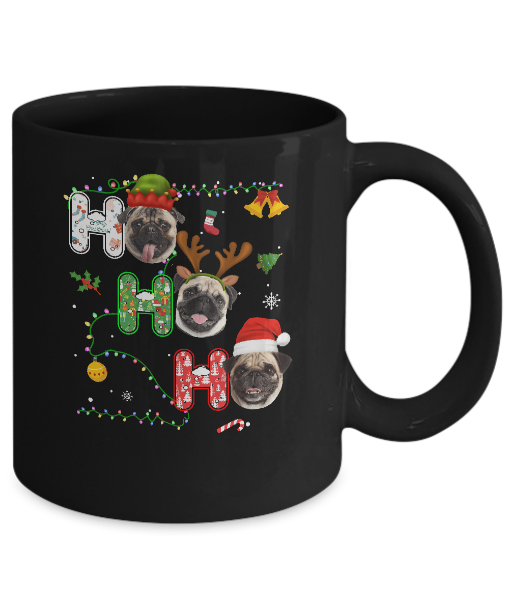 Christmas Ho Ho Ho Pug Lover Funny Xmas Gift Mug-Coffee Mug-11oz Mug-Black