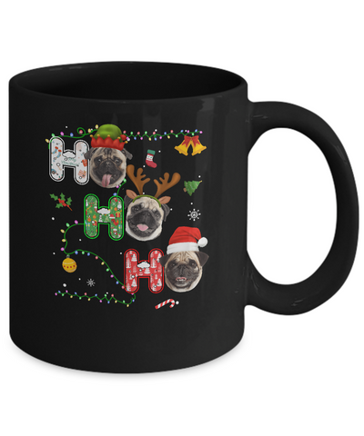 Christmas Ho Ho Ho Pug Lover Funny Xmas Gift Mug-Coffee Mug-11oz Mug-Black