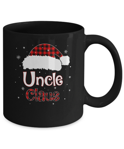 Santa Uncle Claus Red Plaid Family Pajamas Christmas Gift Mug-Coffee Mug-11oz Mug-Black