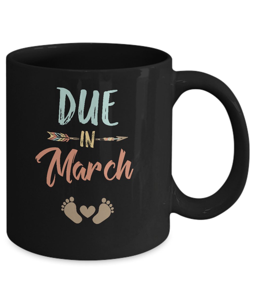 Due Date March 2021 Announcement Mommy Bump Pregnancy Mug-Coffee Mug-11oz Mug-Black