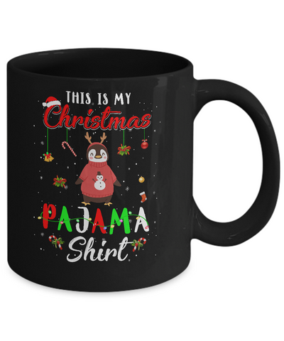 This Is My Christmas Pajama Penguin Christmas Gifts Mug-Coffee Mug-11oz Mug-Black