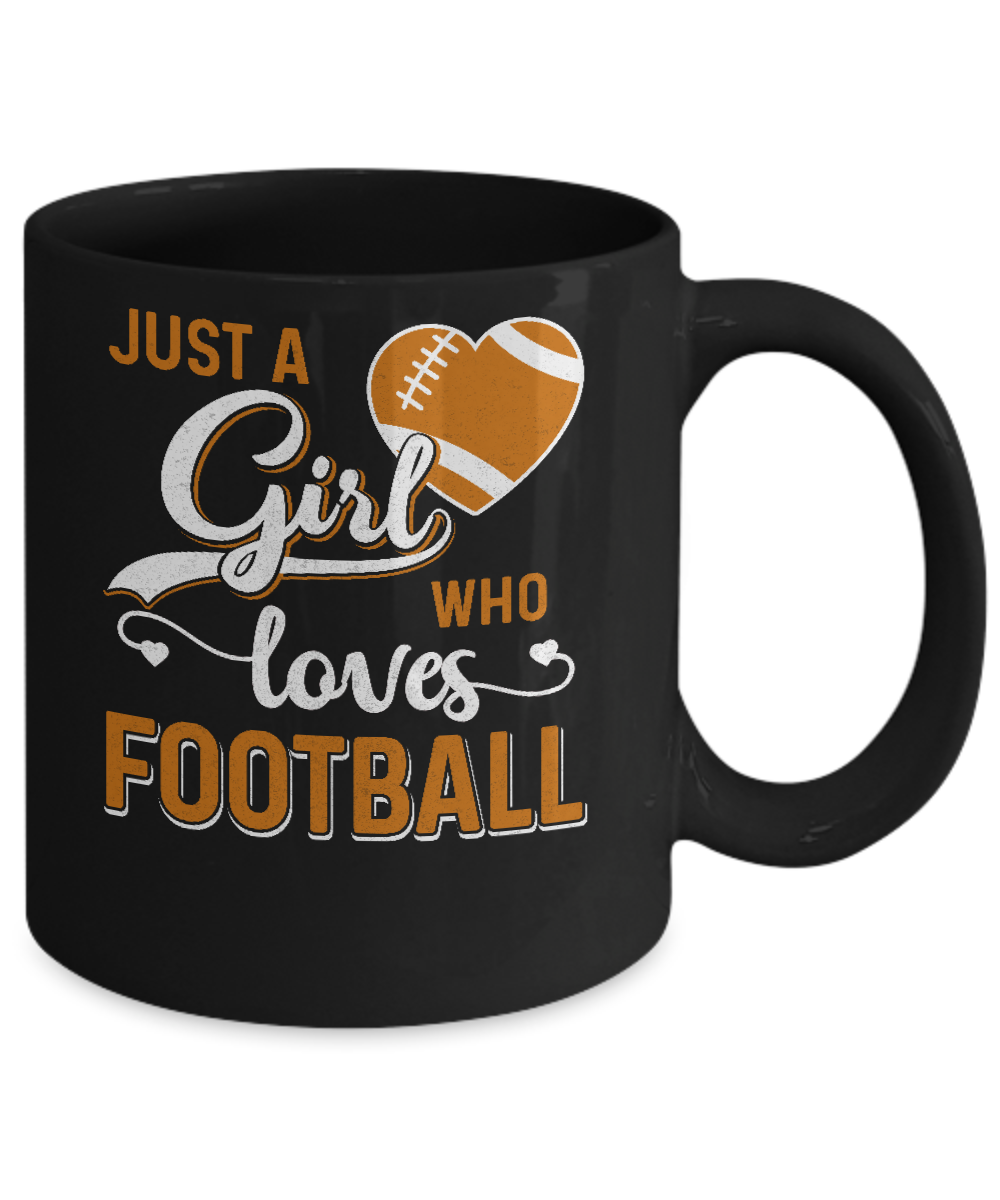 Just A Girl Who Loves Football Mug-Coffee Mug-11oz Mug-Black