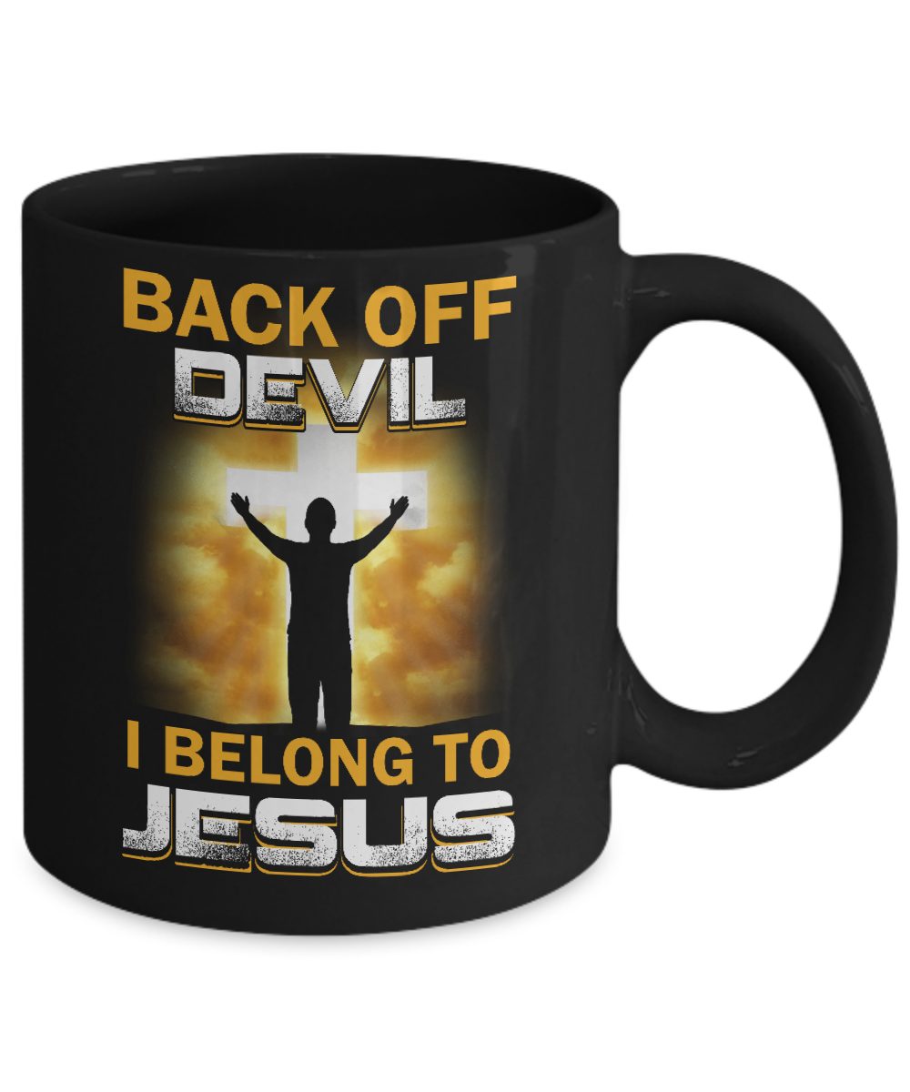 Back Off Devil I Belong To Jesus Christian Mug-Coffee Mug-11oz Mug-Black