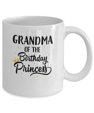 Grandma Of The Birthday Princess Matching Family Party Mug-Coffee Mug-11oz Mug-White