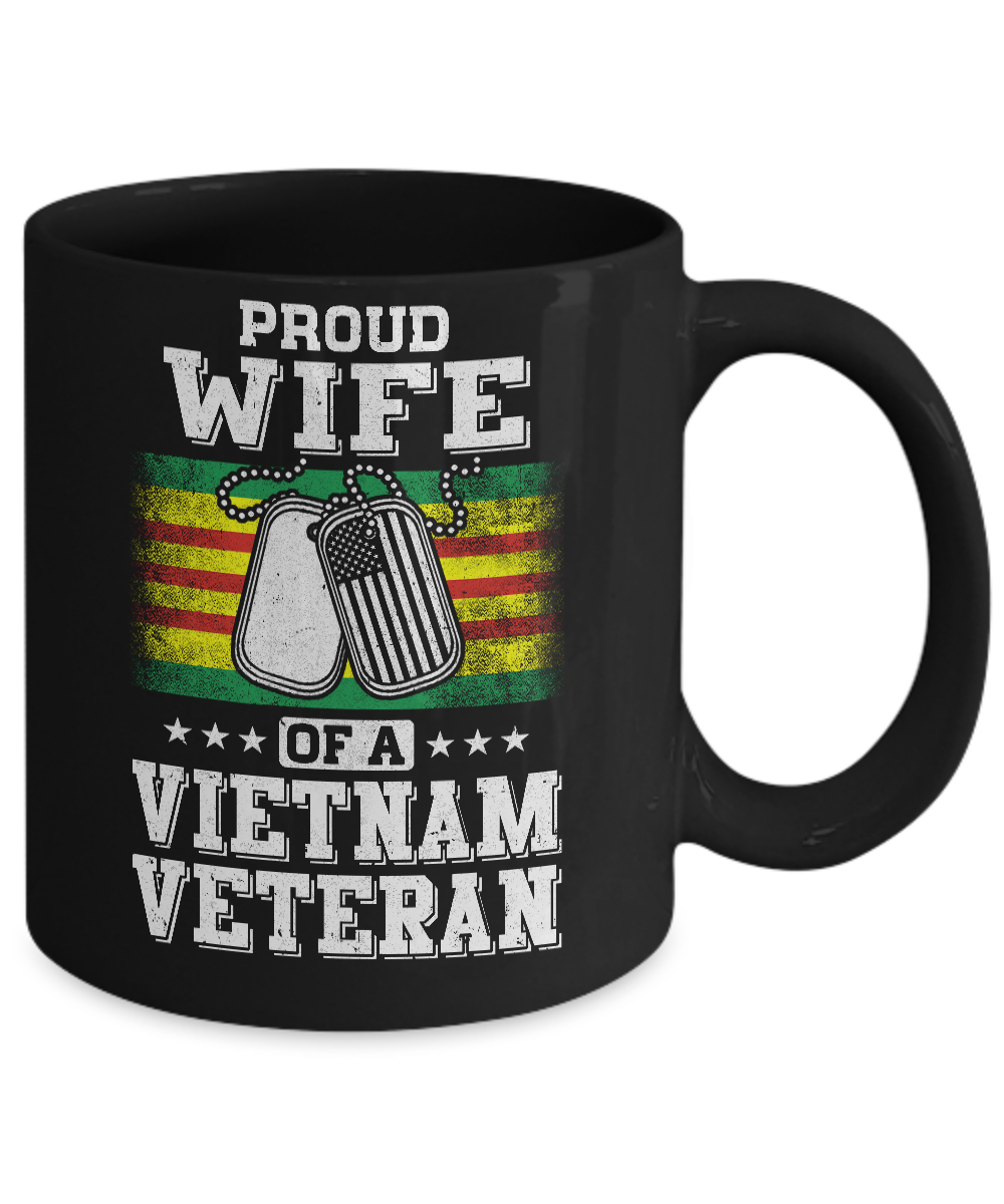 Proud Wife Of A VietNam Veteran Husband Mug-Coffee Mug-11oz Mug-Black