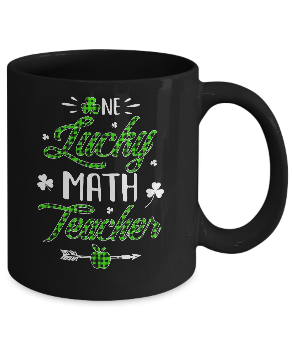 One Lucky Math Teacher St Patricks Day Irish Gift Mug-Coffee Mug-11oz Mug-Black