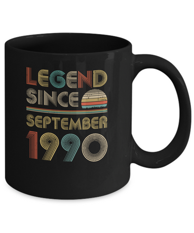 Legend Since September 1990 Vintage 31th Birthday Gifts Mug-Coffee Mug-11oz Mug-Black