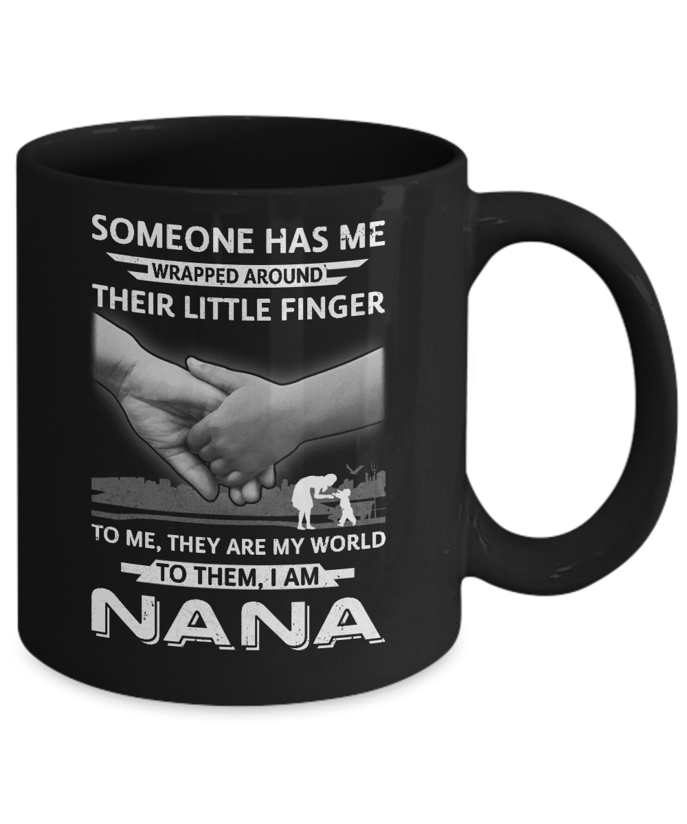 Someone Has Me Wrapped Around Their Little Finger Nana Mug-Coffee Mug-11oz Mug-Black